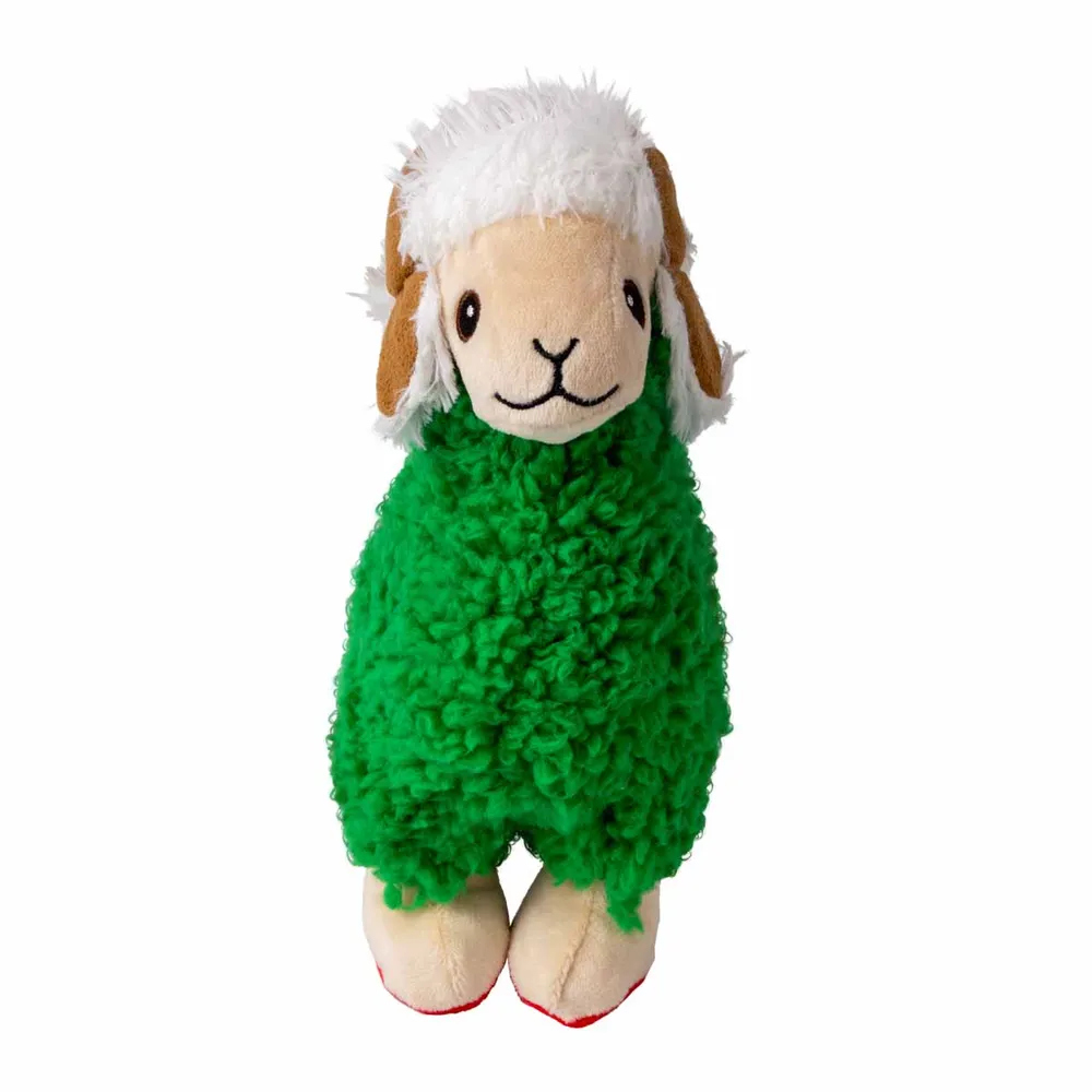 KONG Sherps Llama (M) - blød plys-lama-legetøj til hunde med pivelyd og slidstærk konstruktion.